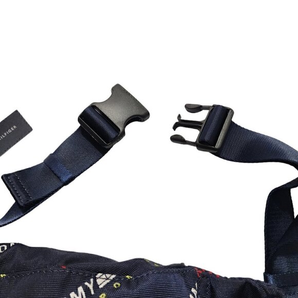 Tommy Hilfiger Unisex Fanny Pack Crossbody Polyester 3 Slots Zipper Navy - Picture 9 of 12